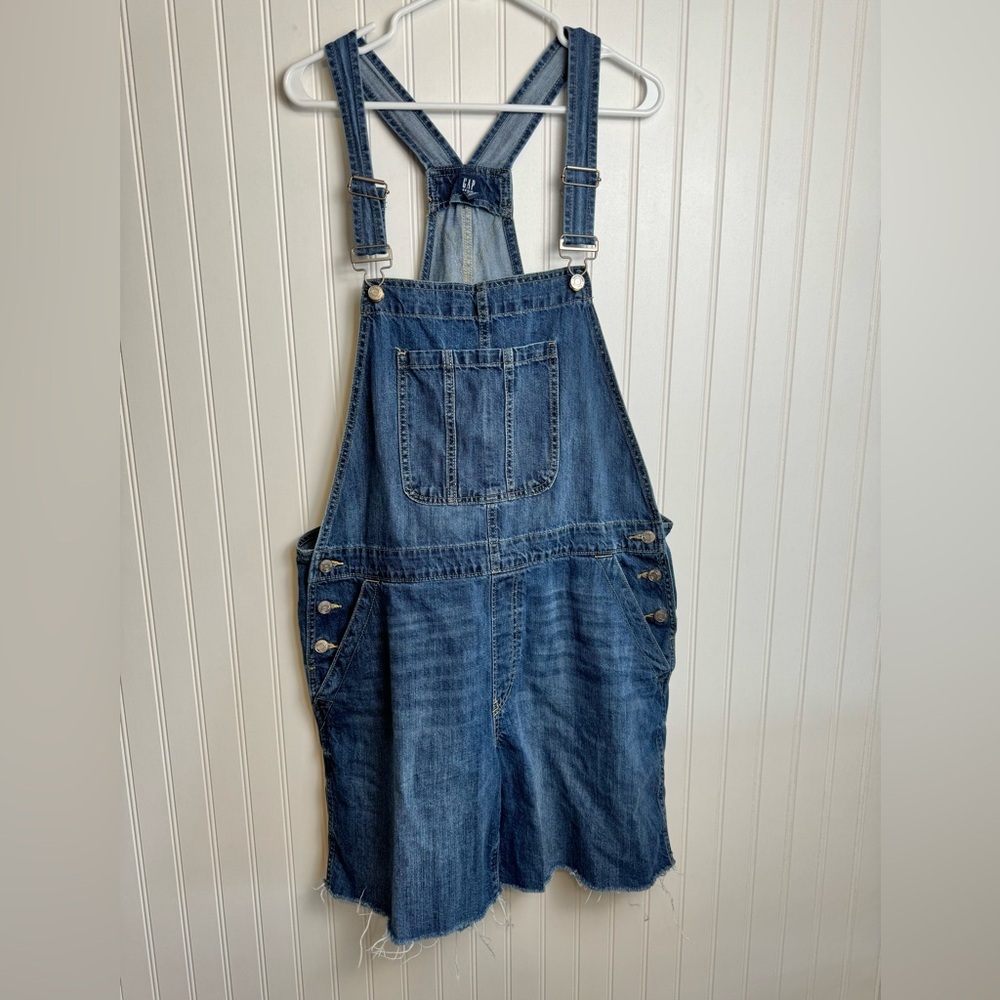 Gap denim raw hem shortalls denim overalls size XL
